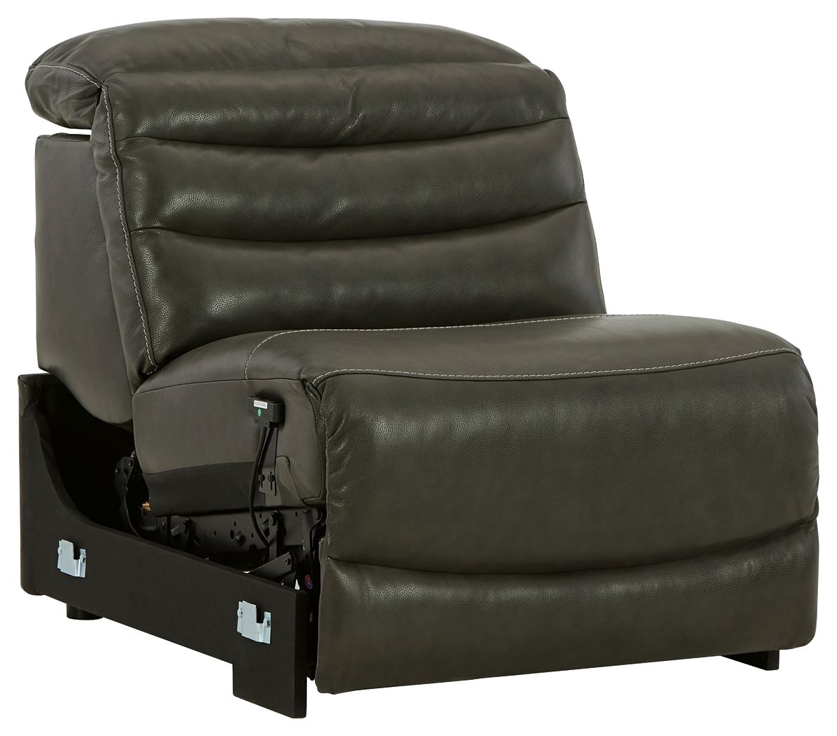 Center Line - PWR Armless REC w/Adj Headrest - Dark Gray