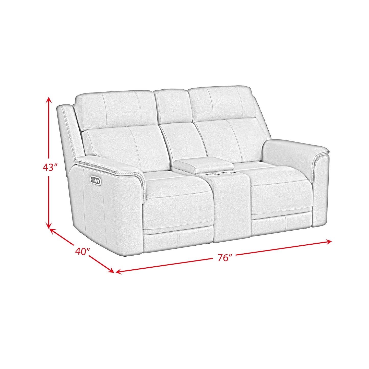 Mustang - Power Motion Loveseat With Console, Power Headrest And Lumbar - Butternut