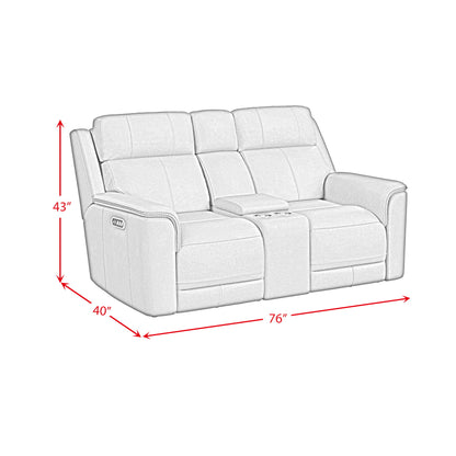 Mustang - Power Motion Loveseat With Console, Power Headrest And Lumbar - Butternut