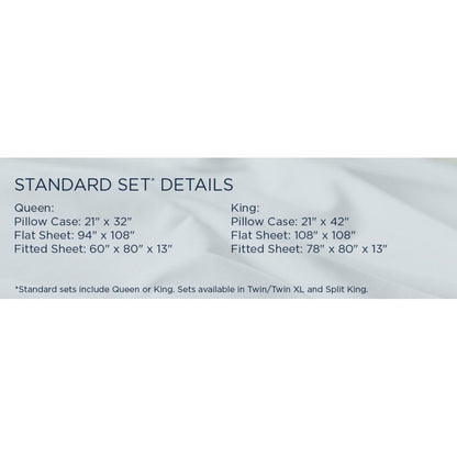 Linens - Tempur Luxe Egyptian Cotton Sheet Set - Cool Gray