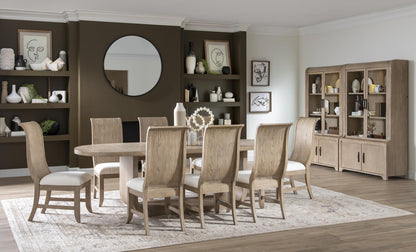 Flow - Complete Oval Dining Table - Sandstone