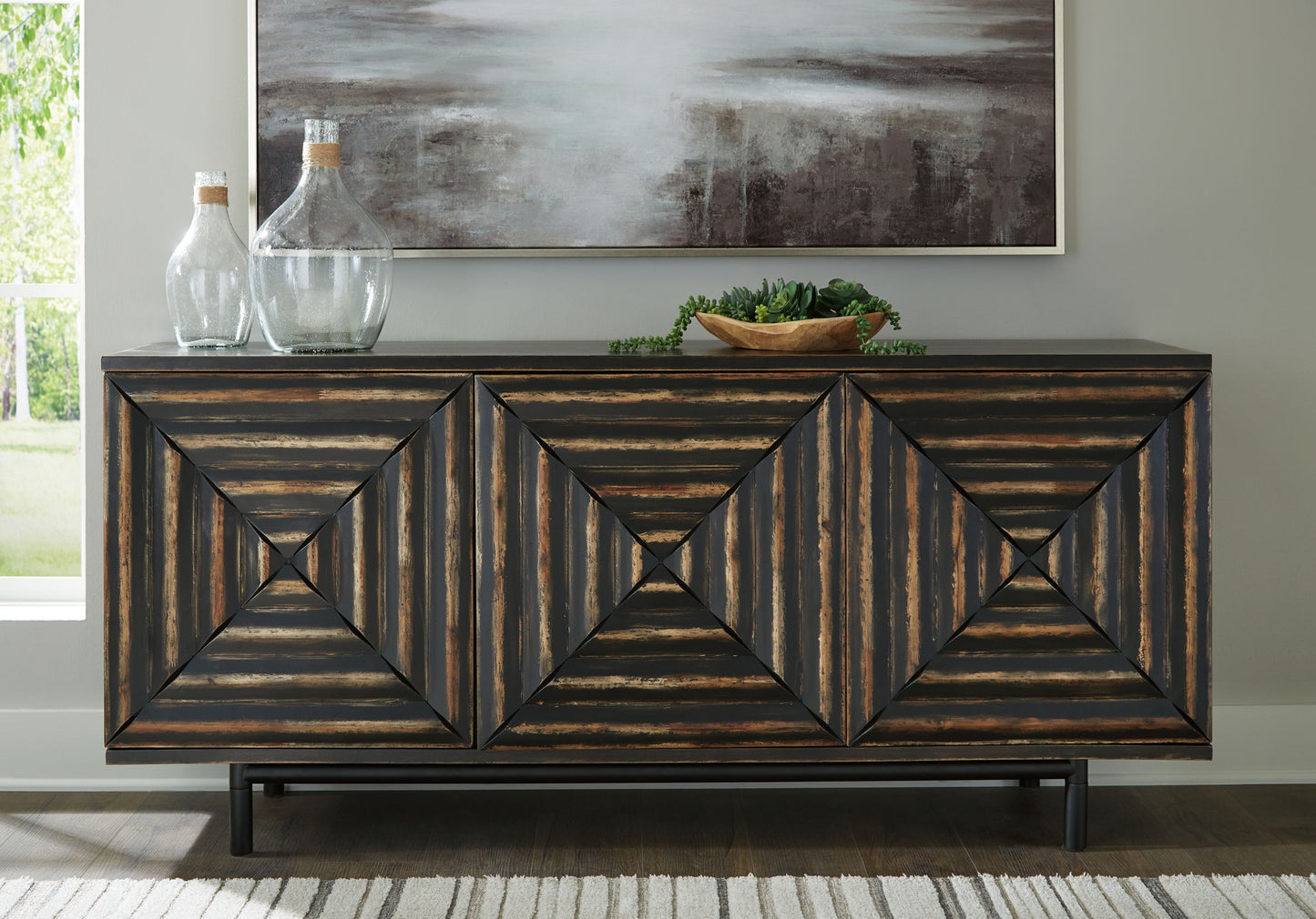 Fair Ridge - Accent Cabinet - Distressed Black