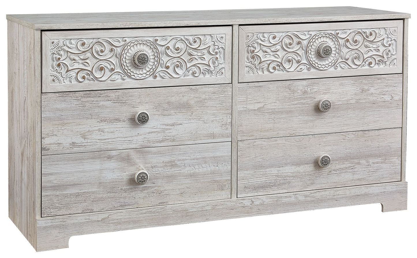 Paxberry - Six Drawer Dresser - Weatherworn - Whitewash