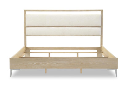 Biscayne - King Upholstered Panel Headboard - Malabar With Alabaster Fronts