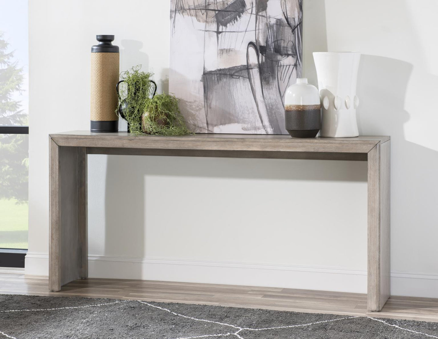 Halifax - Sofa Console Table - Flax And Java