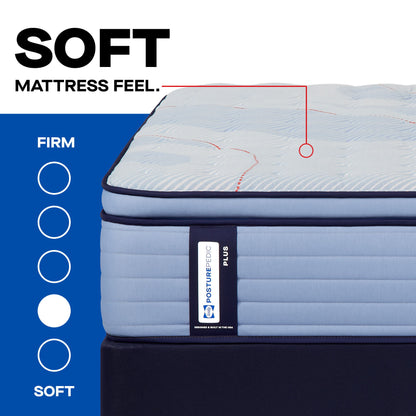 Posturepedic Plus - Patterson II Euro Pillow Top Soft - Twin