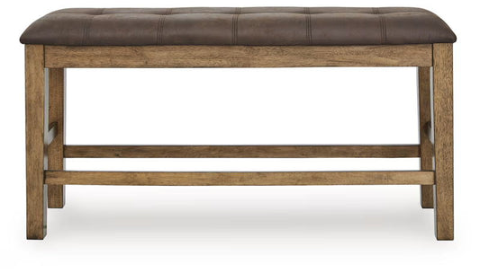 Urbinforte - Double Counter Height Upholstered Bench - Light Brown
