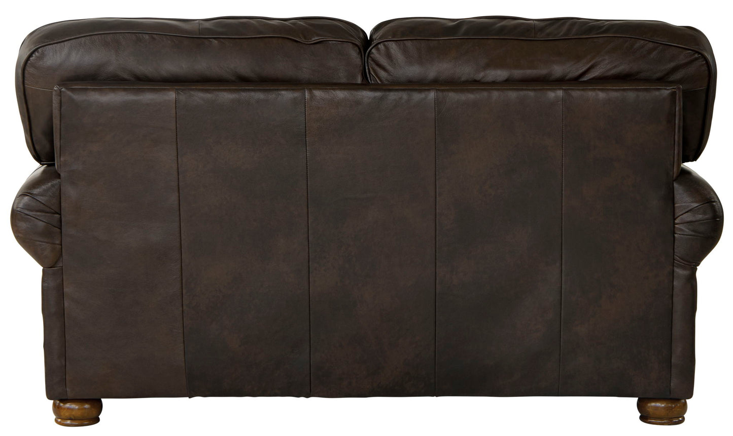 Roberto - Leather Loveseat - Cocoa