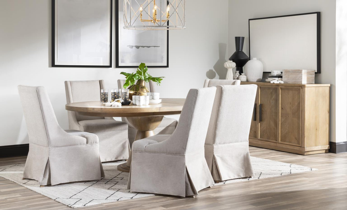 Torrance - Slip Covered Chair (Set of 2) - Aged Driftwood