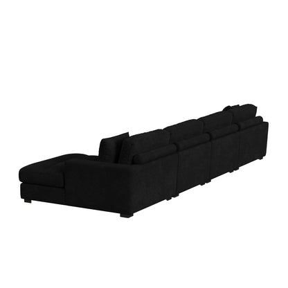 Arizona - Modular RHF Chaise With 1 Pillow 20" - Steno Black