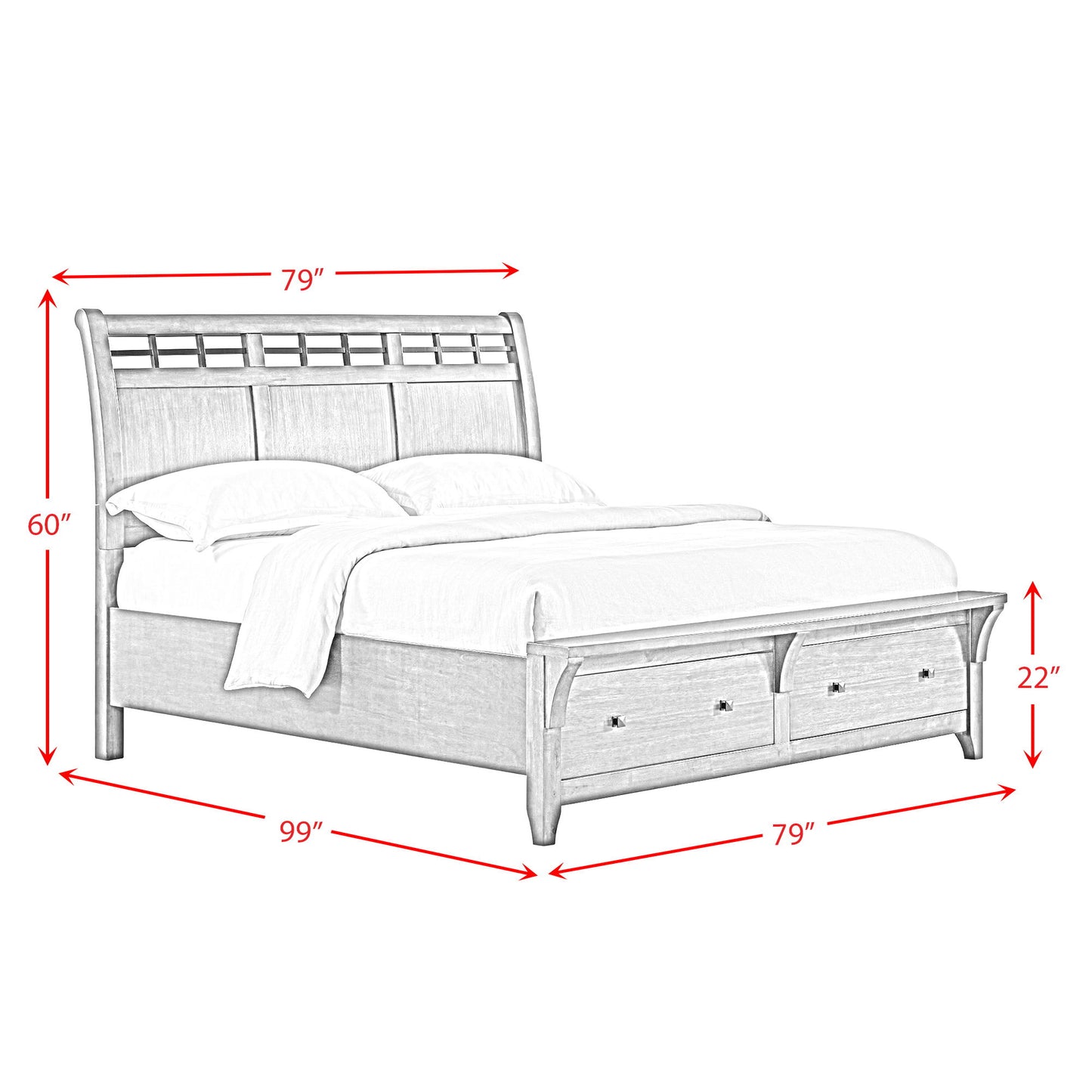 Gage - Sleigh Storage Bedroom Set