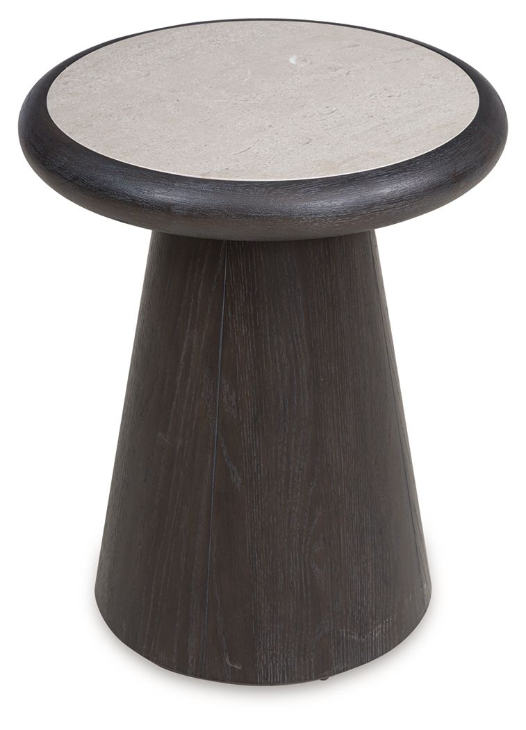 Bracken - Round End Table - French Black