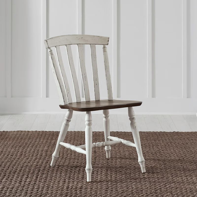 Al Fresco - Slat Back Side Chair - Graphite & Whitestone