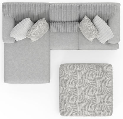 Logan - Upholstered Sectional With Comfort Coil Seating - 46" Cocktail Ottoman And Accent Pillows Included