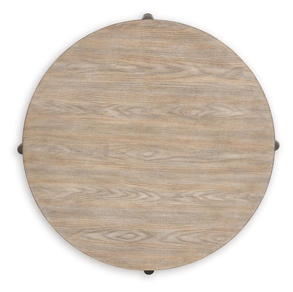 Dyonton - Round Cocktail Table - Light Grayish Brown