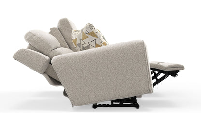 Micah - Power Headrest Power Deep Seat Reclining Console Loveseat - Oatmeal