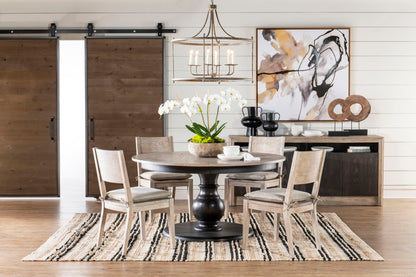 Halifax - Complete Round Dining Table - Black