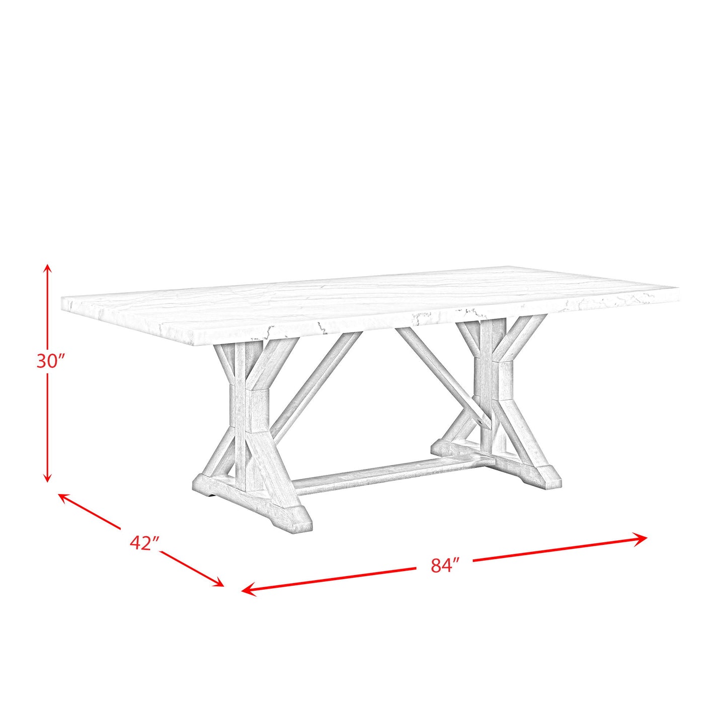 Lakeview - Marble Standard Height Rectangular Dining Table - White