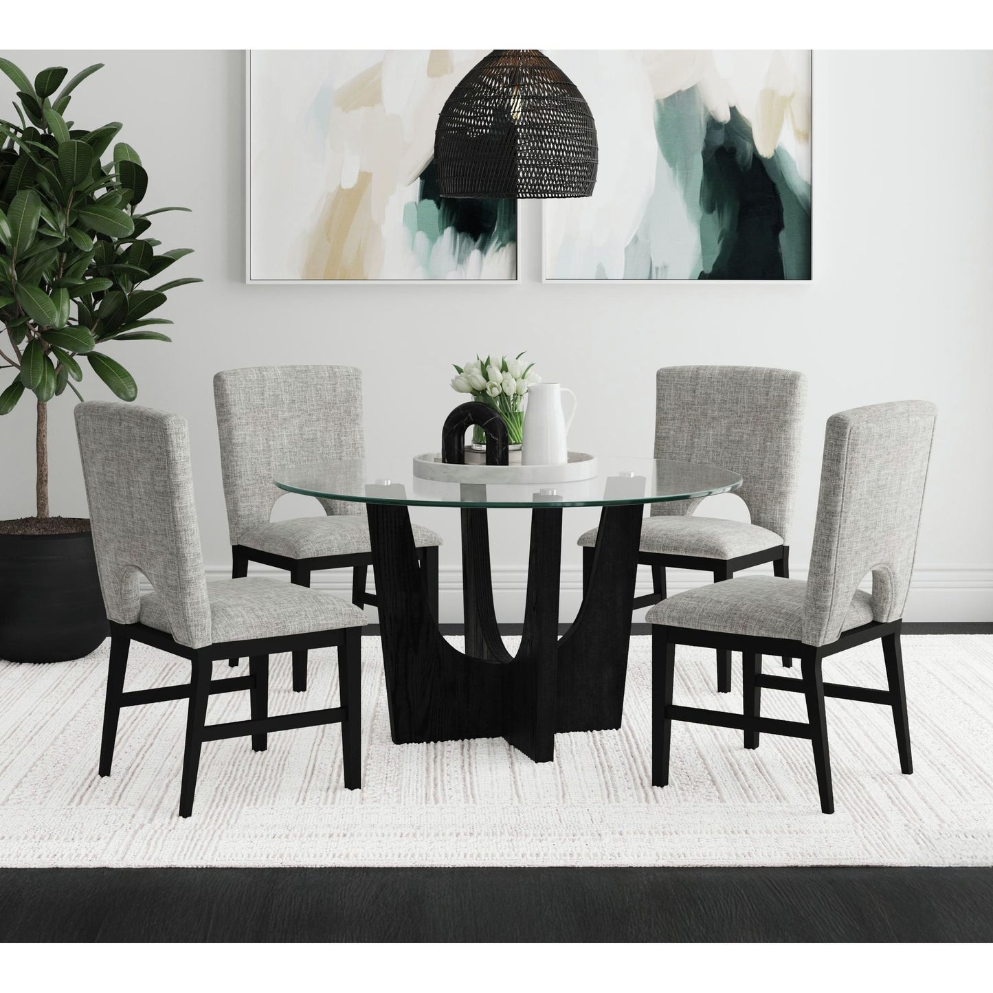 Oregon - 5 Piece Standard Height Dining Set (Round Table And Four Chairs)