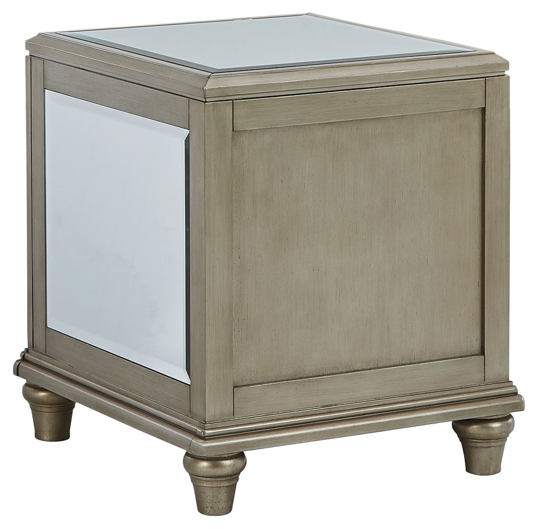 Chevanna - Rectangular End Table - Platinum