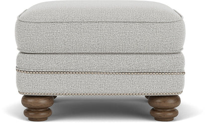 Bay Bridge - Fabric Ottoman, Nailhead Trim