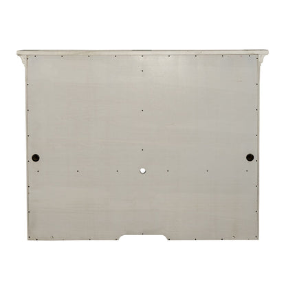 Farmhouse Reimagined - Credenza Hutch - Antique White / Chestnut Tops