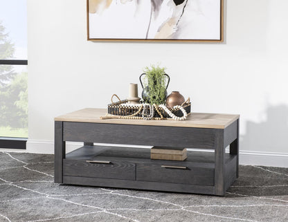 Halifax - Lift Top Cocktail Table - Flax And Java