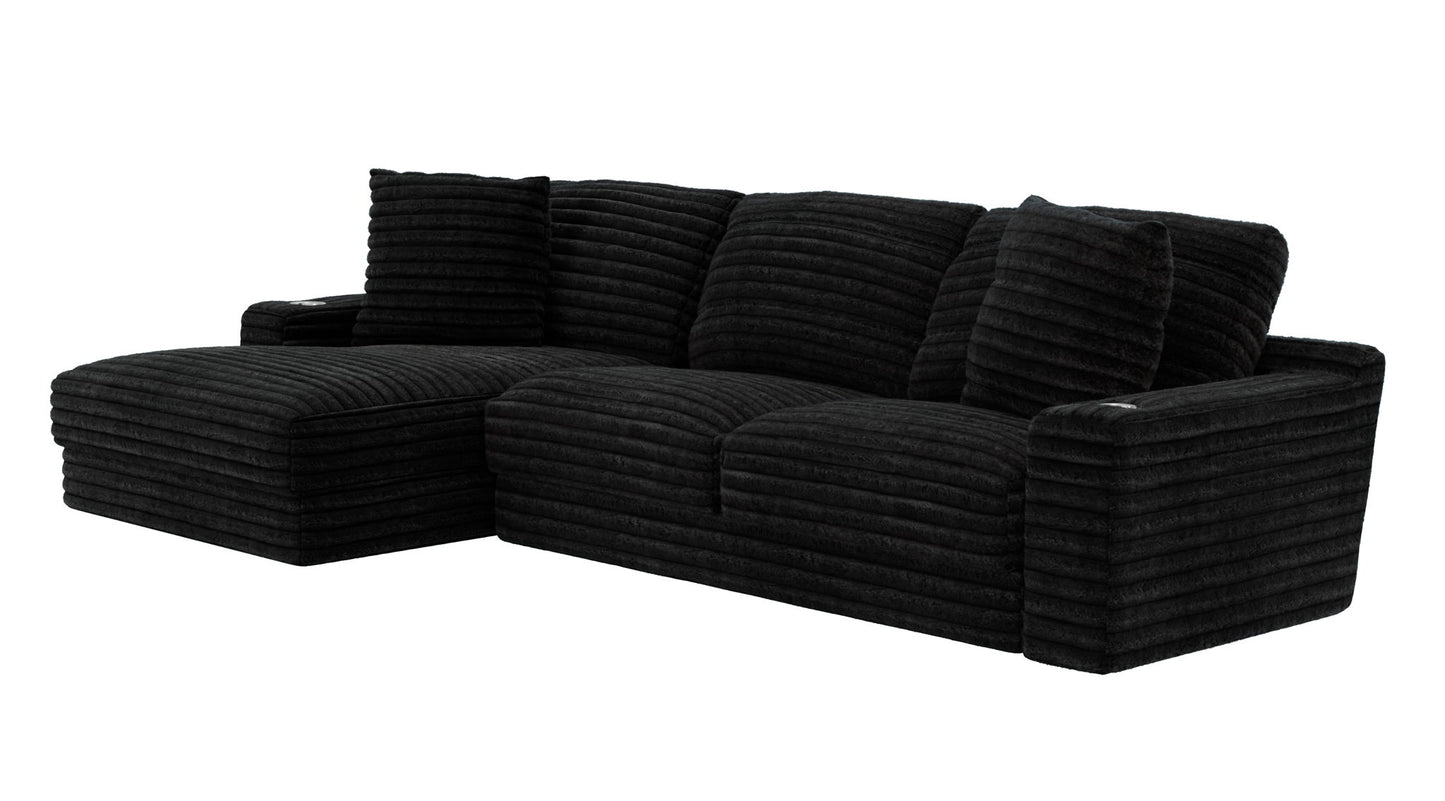 Comfrey - LSF Chaise - Black