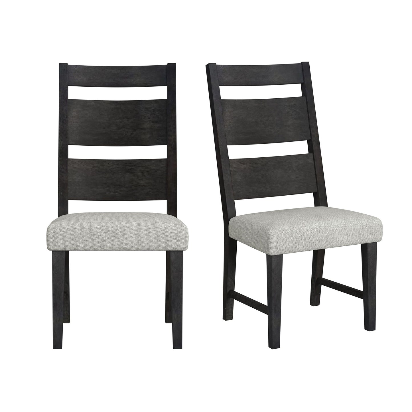 Jemma - Wood Back Dining Side Chair (Set of 2) - Dark Espresso / Beige Linen