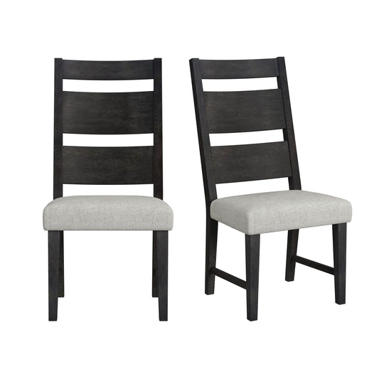 Jemma - Wood Back Dining Side Chair (Set of 2) - Dark Espresso / Beige Linen
