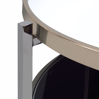 Edith - 2 Piece Occasional Table Set, Coffee Table & End Table - Dark Nickel