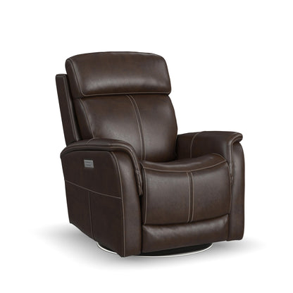 View - Power Swivel Recliner With Power Headrest
