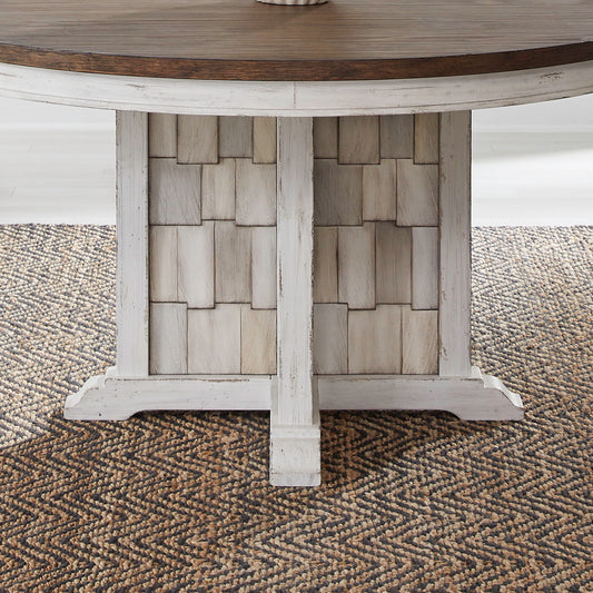 River Place - Round Pedestal Table Base - White