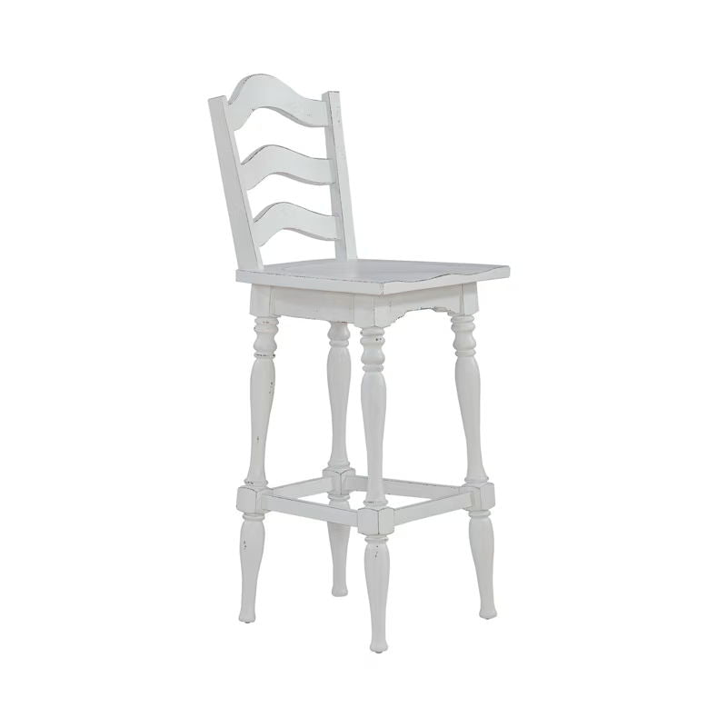 Magnolia Manor - Ladderback Swivel Bar Stool - Antique White