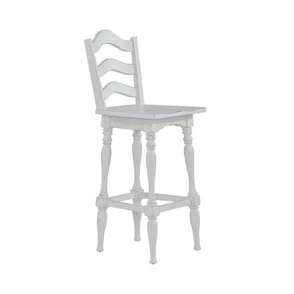 Magnolia Manor - Ladderback Swivel Bar Stool - Antique White