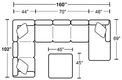 Royce - Sectional With Cocktail Ottoman