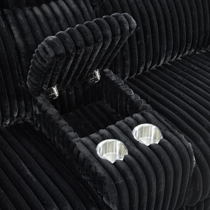 Admiral - Motion Loveseat With Console - Black