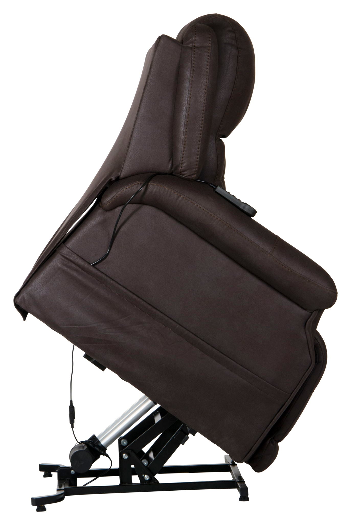 Haywood - Power Headrest Power Lift Lay Flat Recliner With Heat & Massage - Chocolate