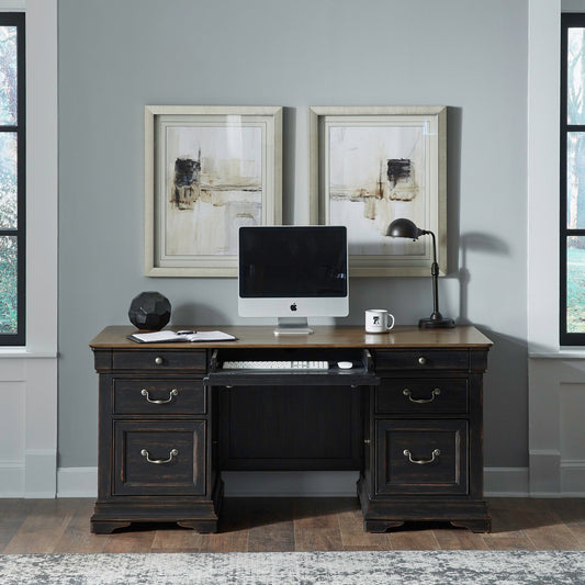 Meritage - Jr Executive Desk Top - Aged Charcoal