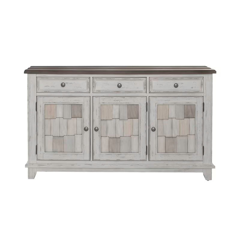 River Place - Accent Server - Riverstone White & Tobacco