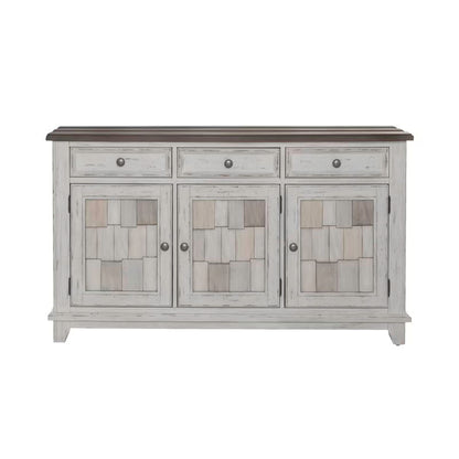 River Place - Accent Server - Riverstone White & Tobacco