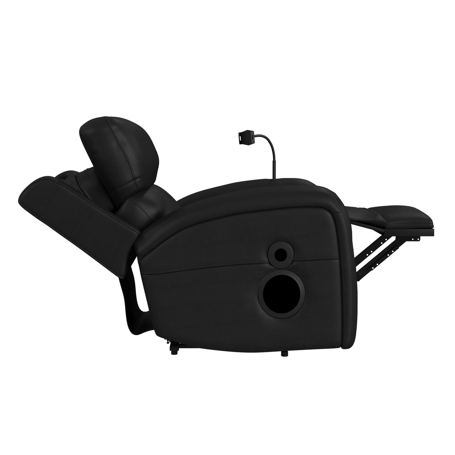 Euphora - P3 Power Glider Recliner With Heat Massage, Music, Ipad Holder With Wireless Charger, USB - Black