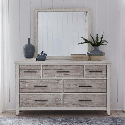 Backroads - Dresser & Mirror - White