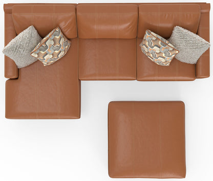 Minori - Italian Leather Sofa / Chaise And Cocktail Ottoman