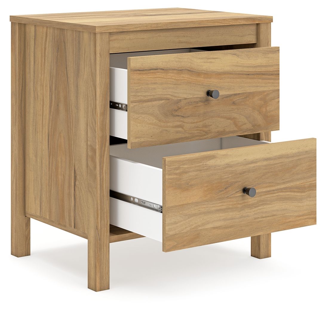 Bermacy - Two Drawer Night Stand - Light Brown