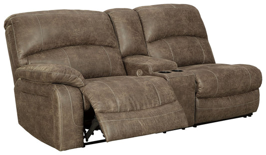 Segburg - LAF REC Power Sofa w/Console - Driftwood