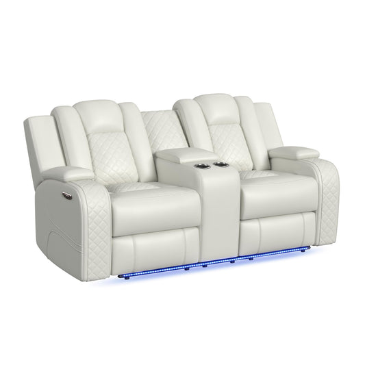 Carlo - Power Motion Loveseat With Power Headrest, Console And LED