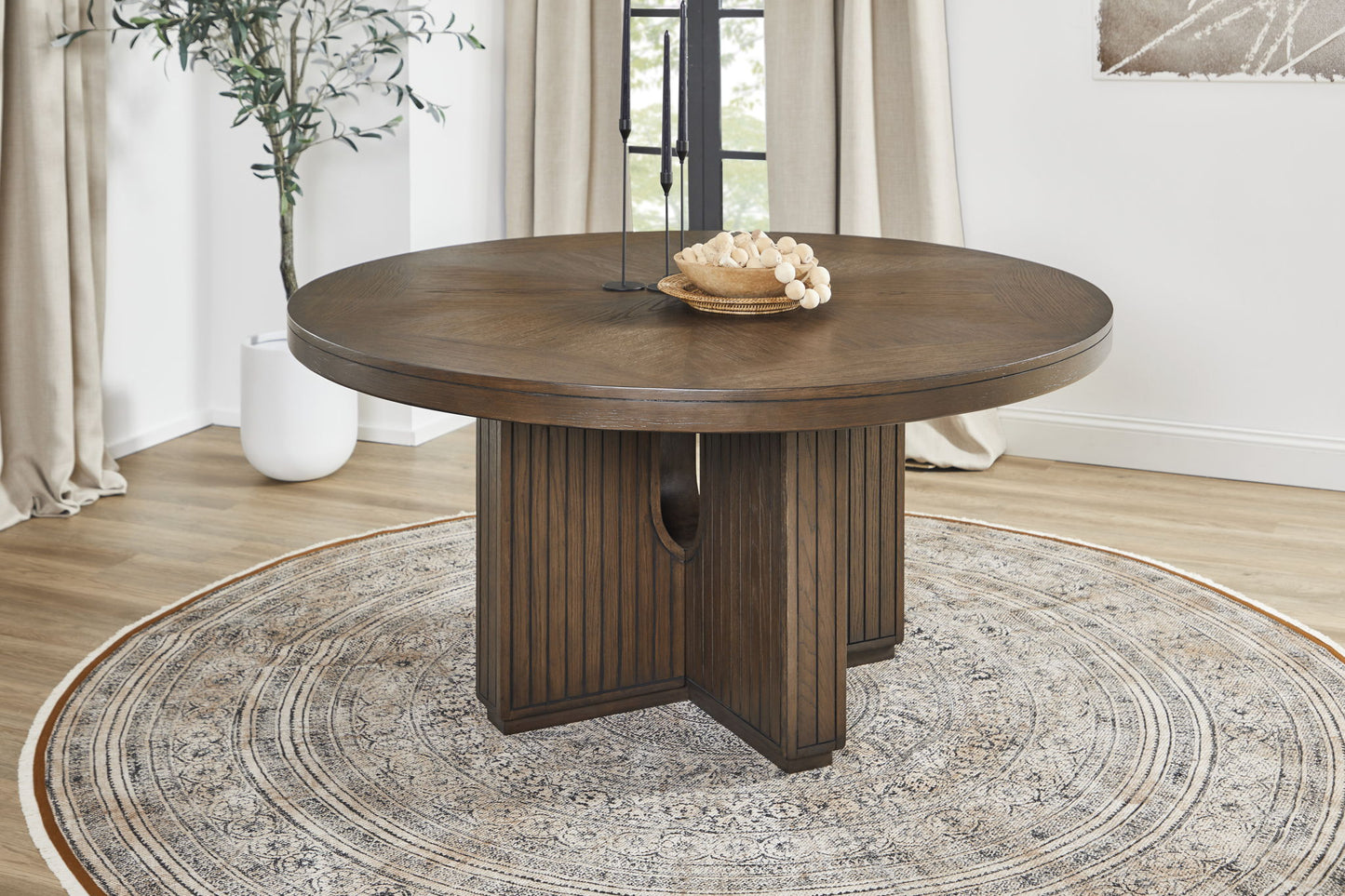 Athens - Round Dining Table - Chocolate Brown