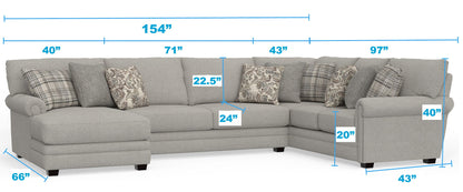 Livingston - Sectional With Comfort Coil Seating And Accent Pillows Included
