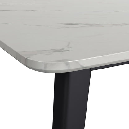Marlene - Dining Table With White Faux Marble Top - White